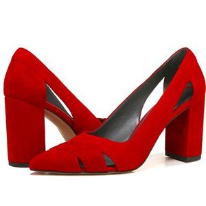 FRANCO SANTO RED SUEDE HEELS SZ. 7